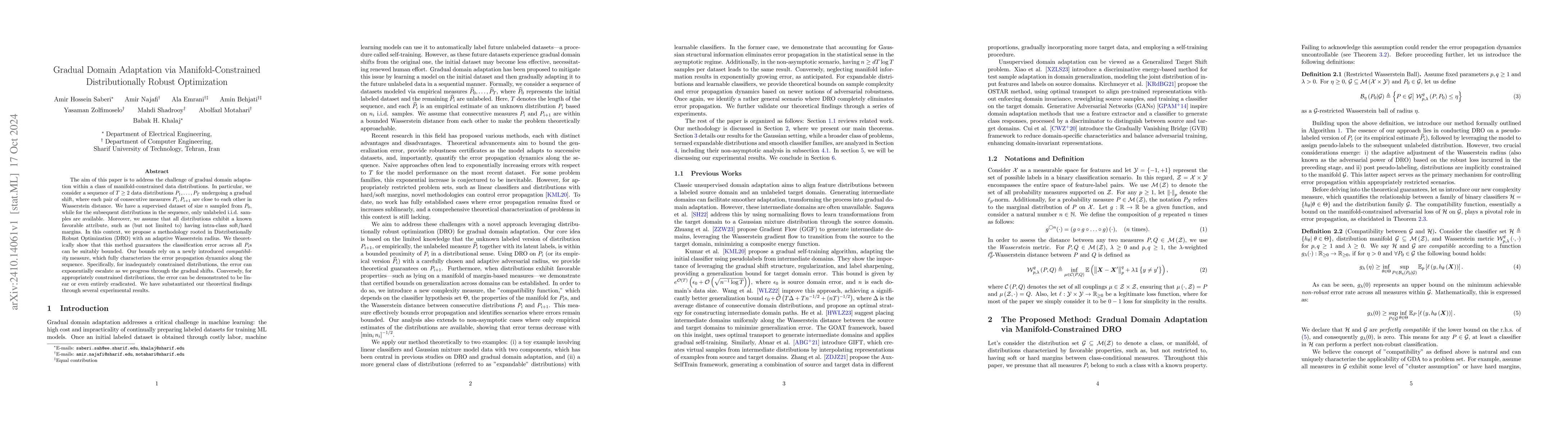 Thumbnail for Gradual Domain Adaptation via Manifold-Constrained Distributionally
  Robust Optimization