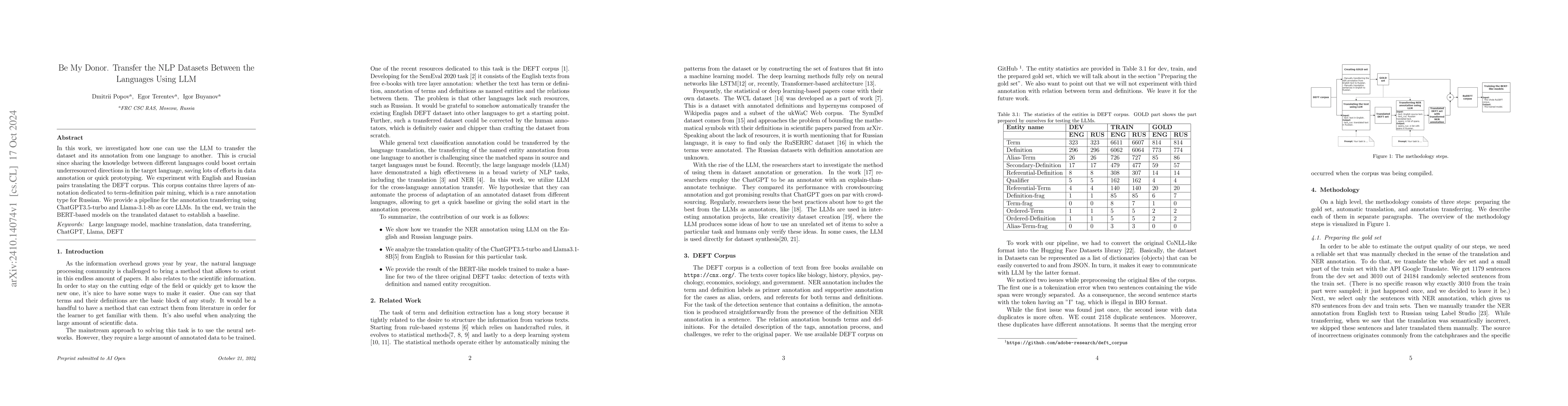 Thumbnail for Be My Donor. Transfer the NLP Datasets Between the Languages Using LLM