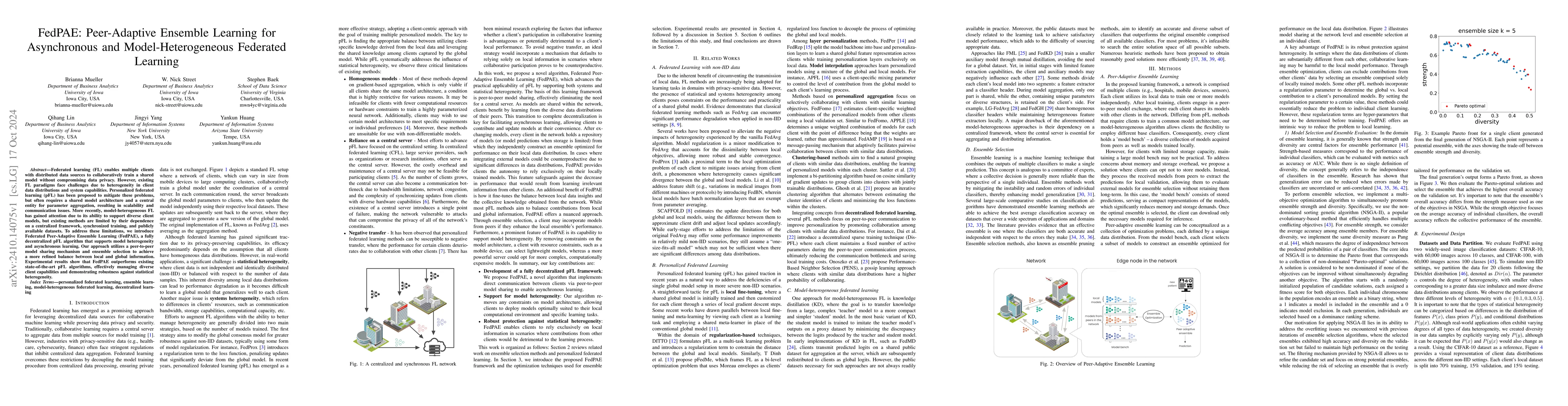 Thumbnail for FedPAE: Peer-Adaptive Ensemble Learning for Asynchronous and
  Model-Heterogeneous Federated Learning