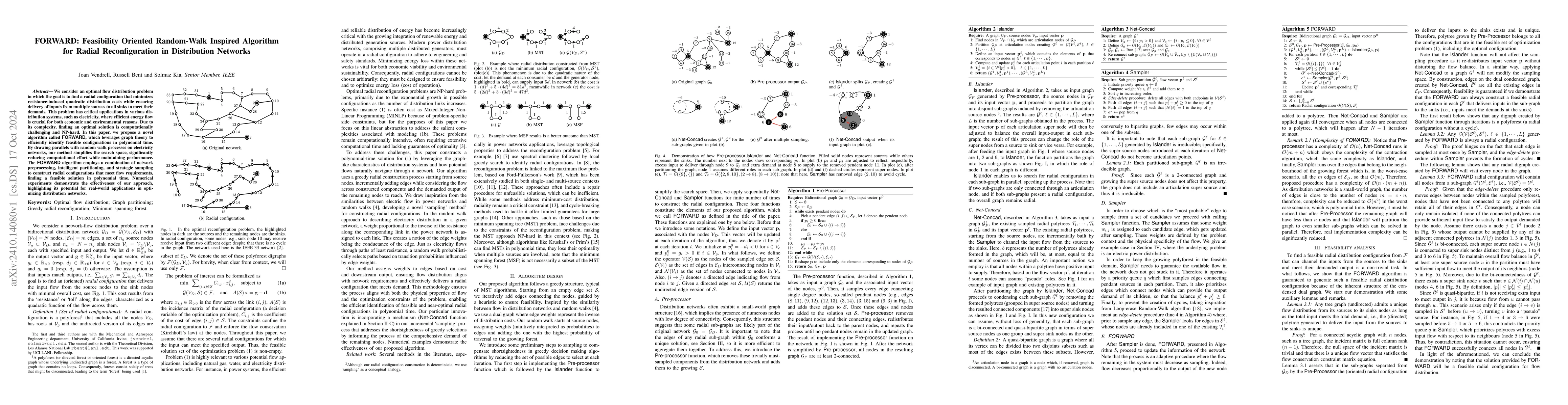 Thumbnail for FORWARD: Feasibility Oriented Random-Walk Inspired Algorithm for Radial
  Reconfiguration in Distribution Networks