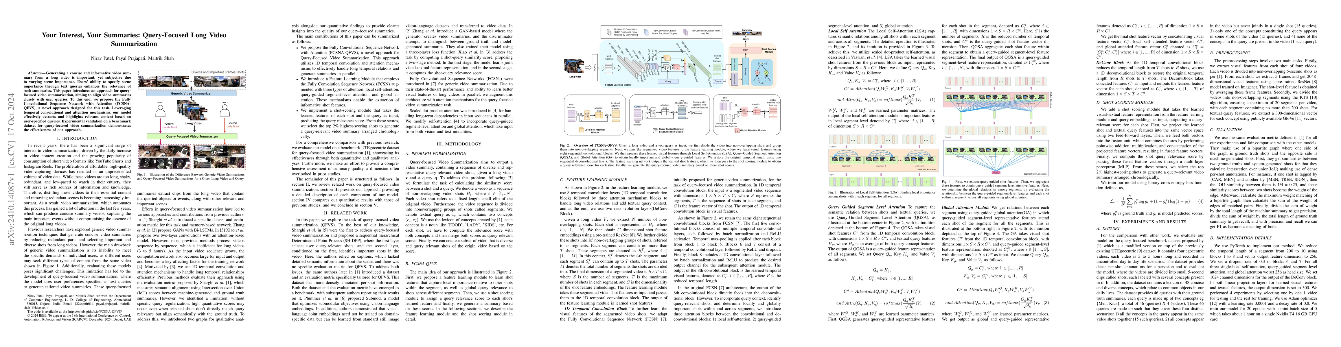 Thumbnail for Your Interest, Your Summaries: Query-Focused Long Video Summarization