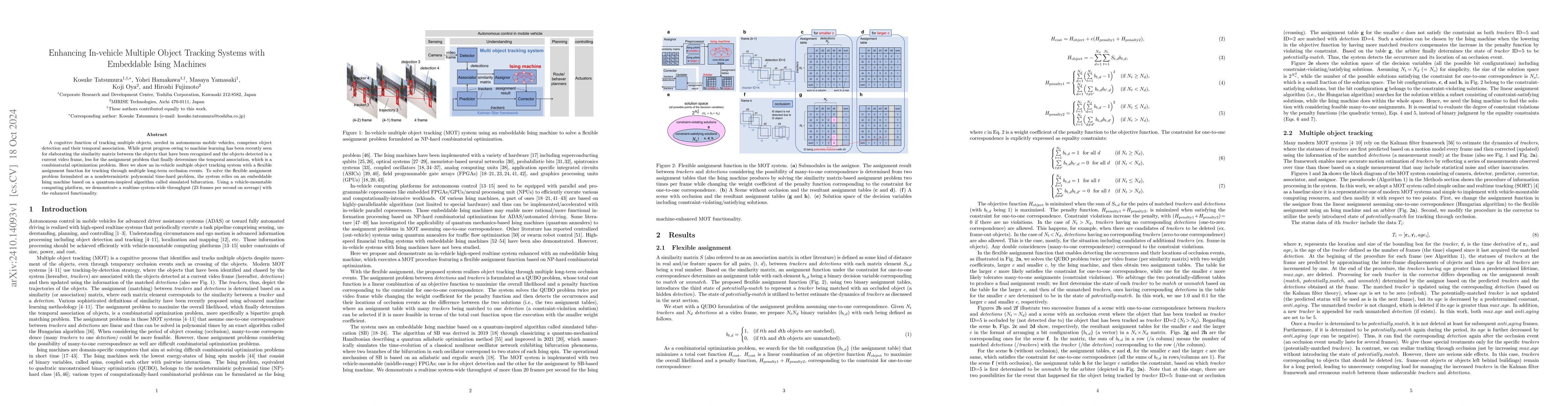Thumbnail for Enhancing In-vehicle Multiple Object Tracking Systems with Embeddable
  Ising Machines