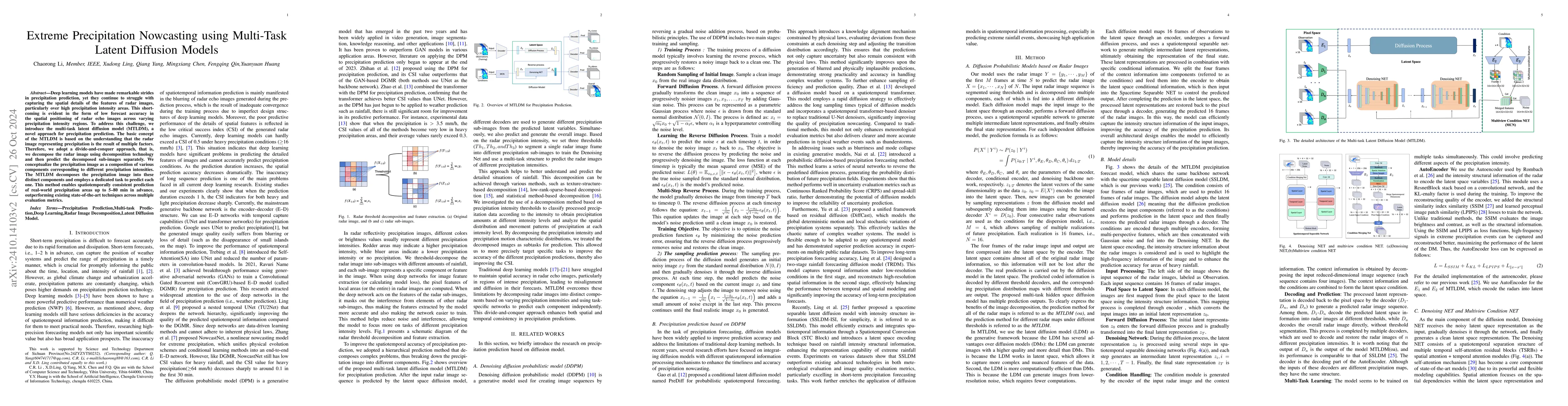 Thumbnail for Extreme Precipitation Nowcasting using Multi-Task Latent Diffusion
  Models