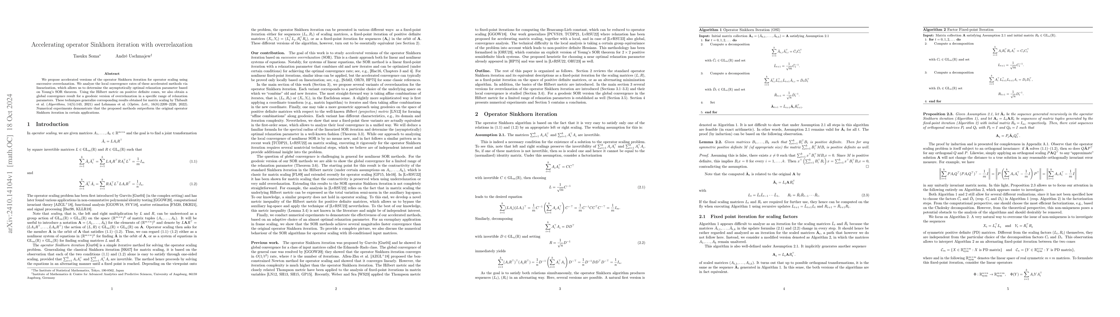Thumbnail for Accelerating operator Sinkhorn iteration with overrelaxation