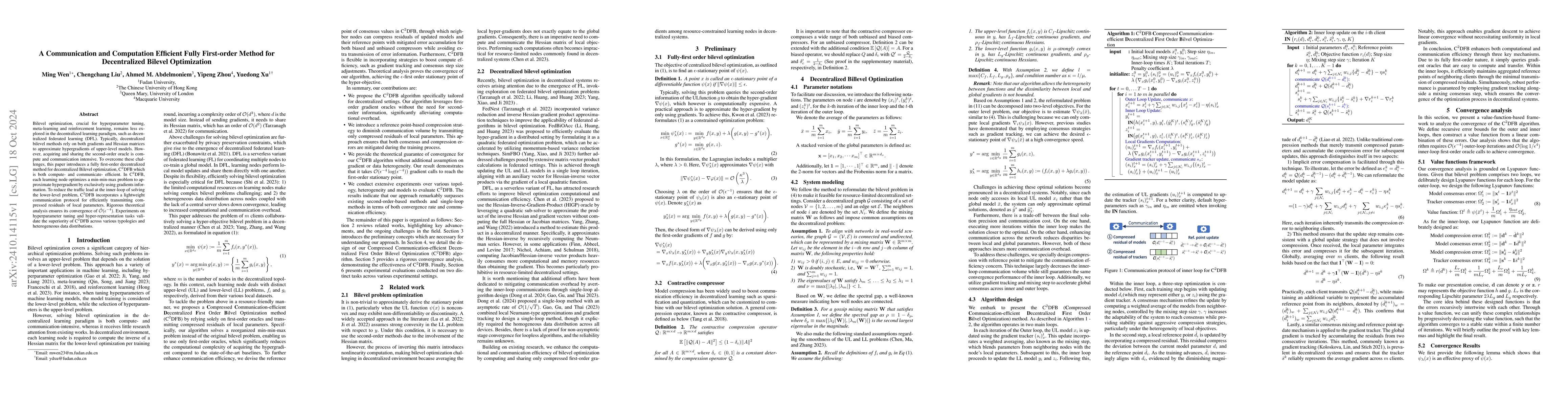 Thumbnail for A Communication and Computation Efficient Fully First-order Method for
  Decentralized Bilevel Optimization
