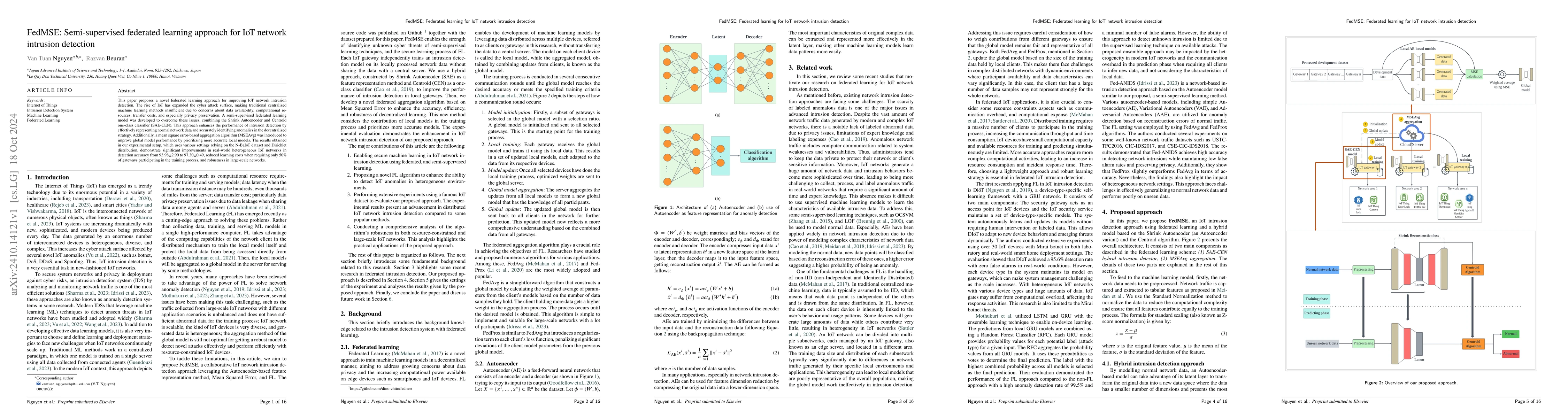 Thumbnail for FedMSE: Federated learning for IoT network intrusion detection