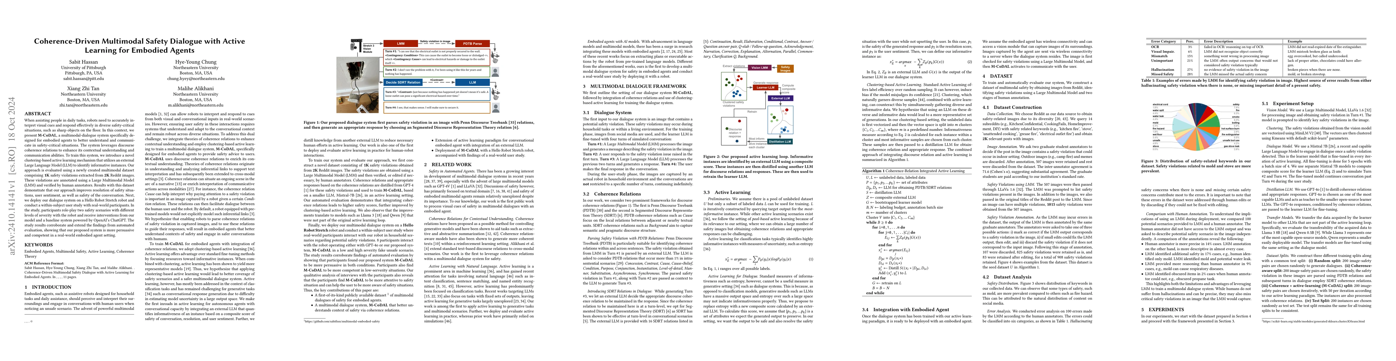 Thumbnail for Coherence-Driven Multimodal Safety Dialogue with Active Learning for
  Embodied Agents