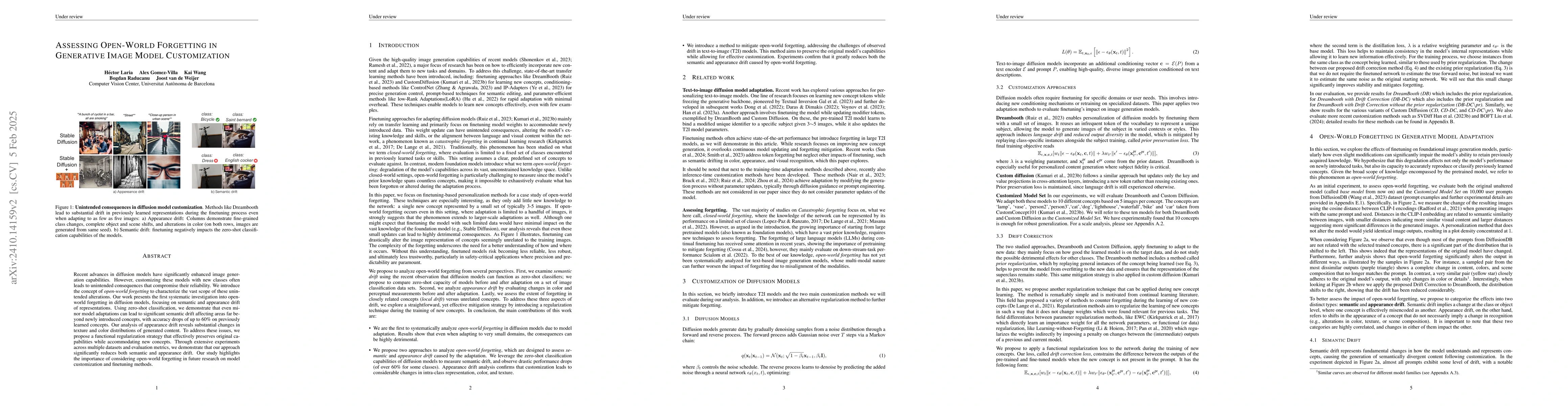 Thumbnail for Assessing Open-world Forgetting in Generative Image Model Customization