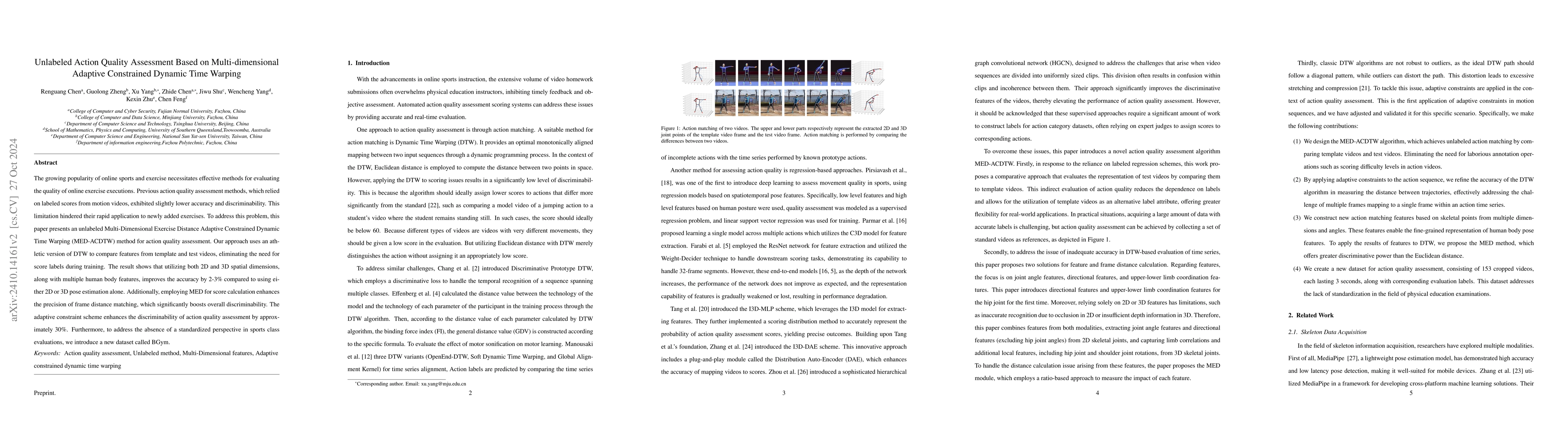 Thumbnail for Unlabeled Action Quality Assessment Based on Multi-dimensional Adaptive
  Constrained Dynamic Time Warping