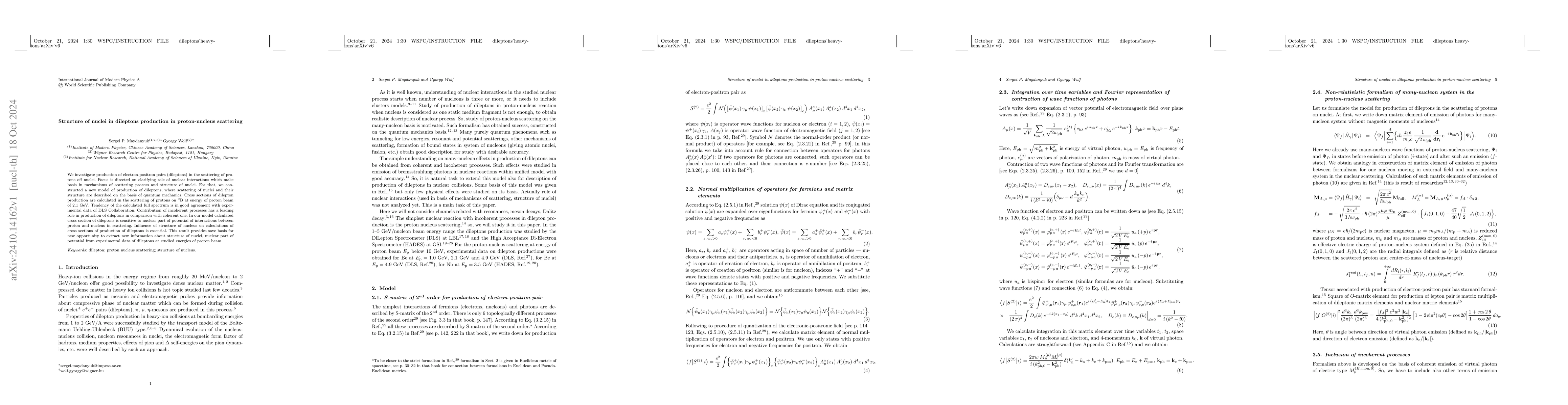 Thumbnail for Structure of nuclei in dileptons production in proton-nucleus scattering