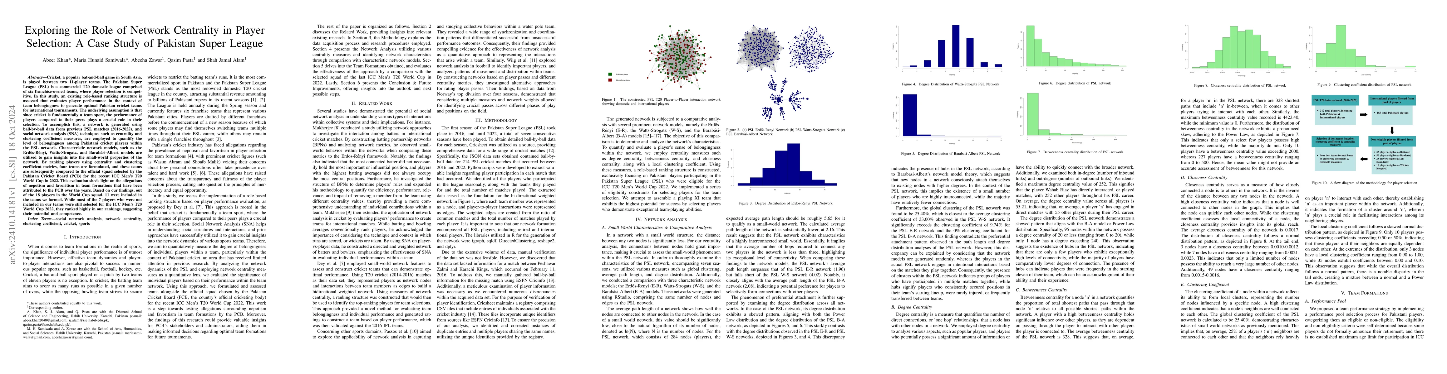 Thumbnail for Exploring the Role of Network Centrality in Player Selection: A Case
  Study of Pakistan Super League