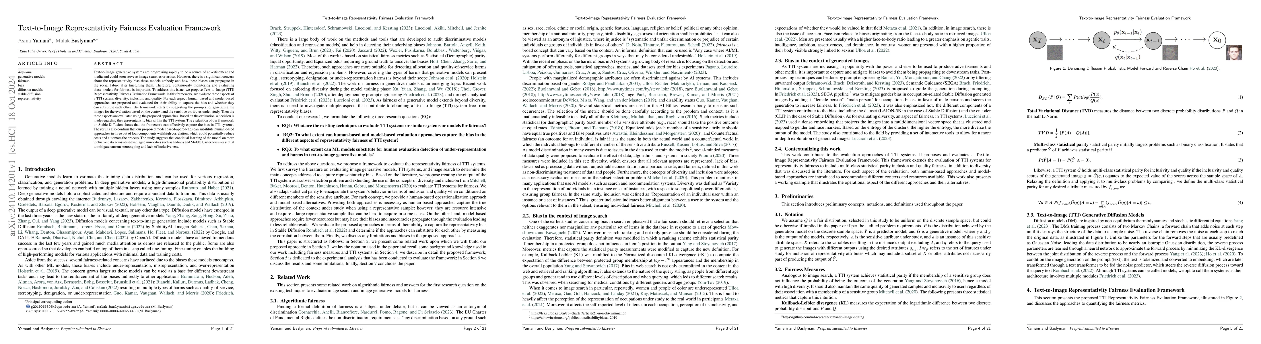 Thumbnail for Text-to-Image Representativity Fairness Evaluation Framework