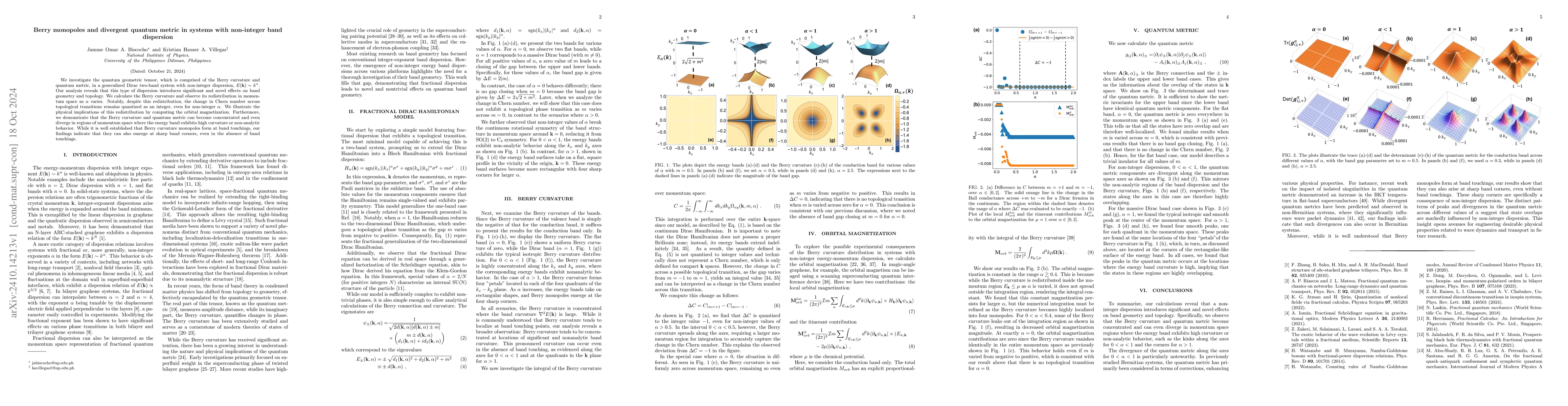 Thumbnail for Berry monopoles and divergent quantum metric in systems with non-integer
  band dispersion