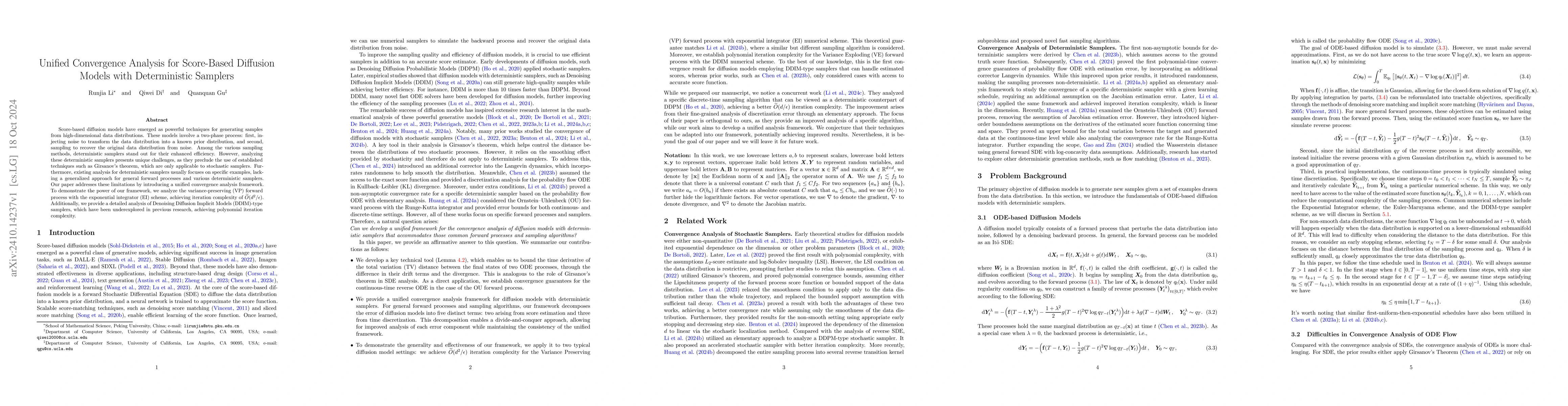 Thumbnail for Unified Convergence Analysis for Score-Based Diffusion Models with
  Deterministic Samplers