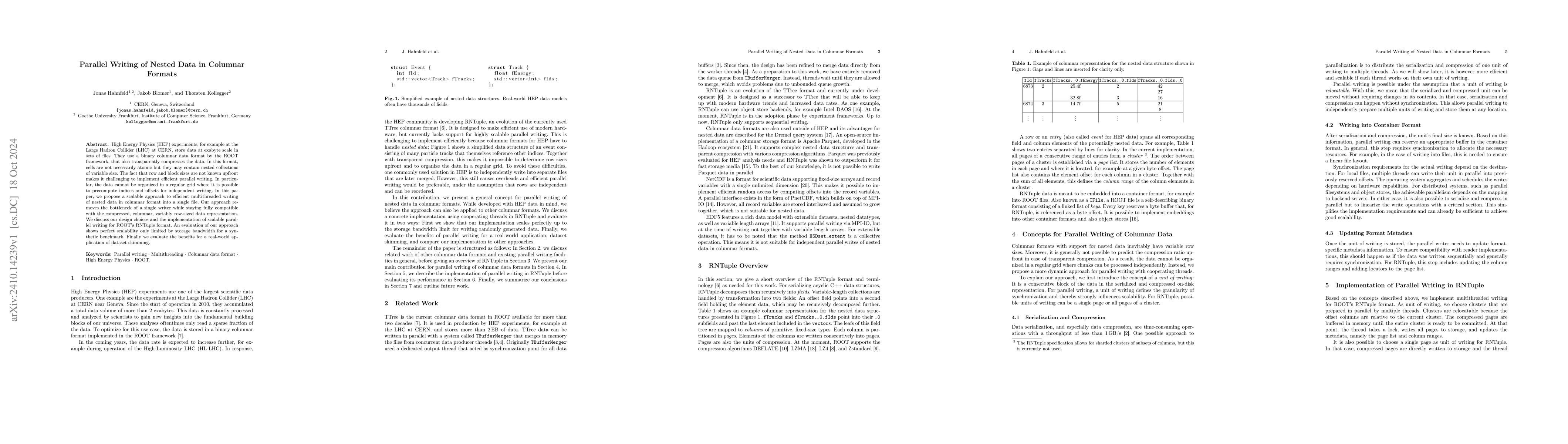 Thumbnail for Parallel Writing of Nested Data in Columnar Formats