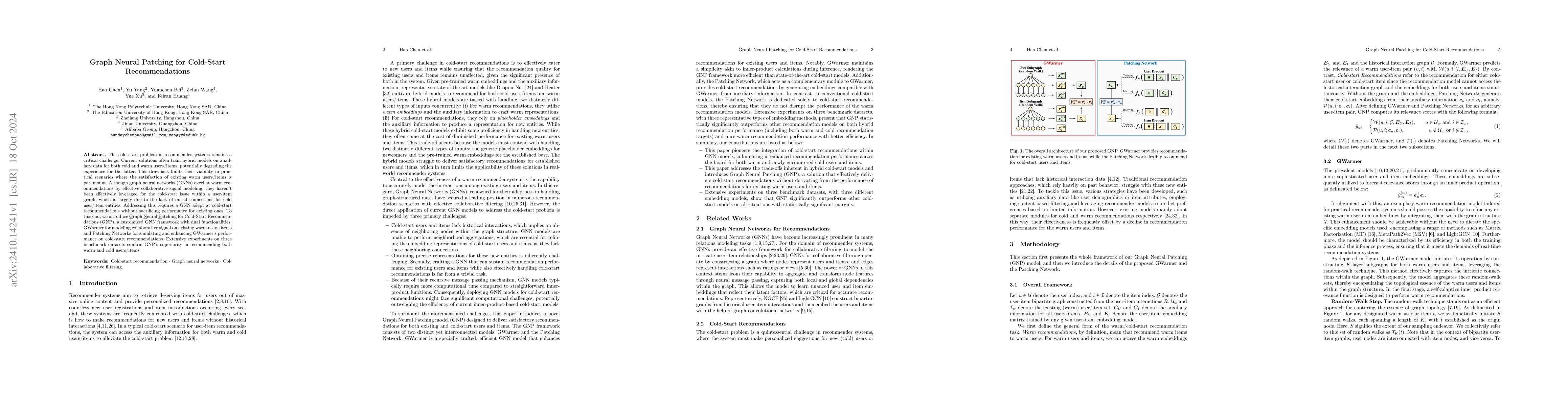 Thumbnail for Graph Neural Patching for Cold-Start Recommendations