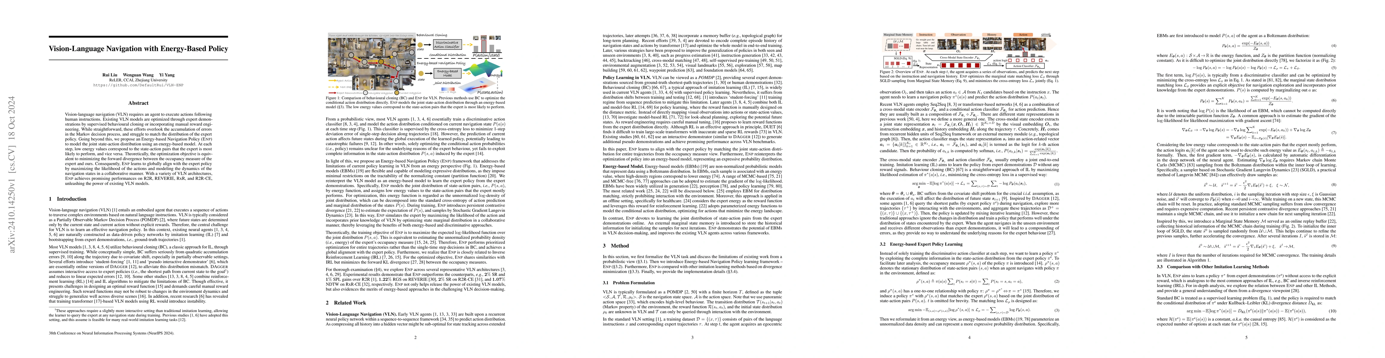Thumbnail for Vision-Language Navigation with Energy-Based Policy
