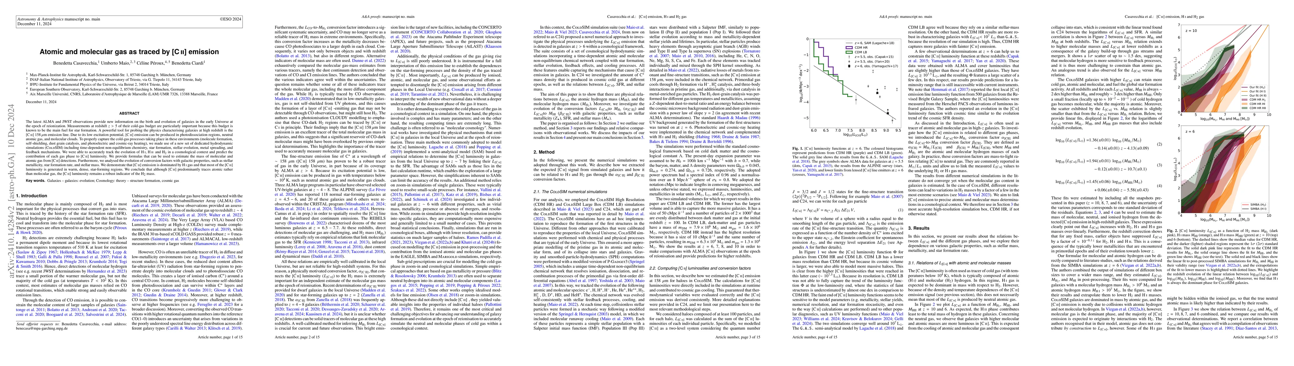 Thumbnail for Atomic and molecular gas as traced by [C II] emission