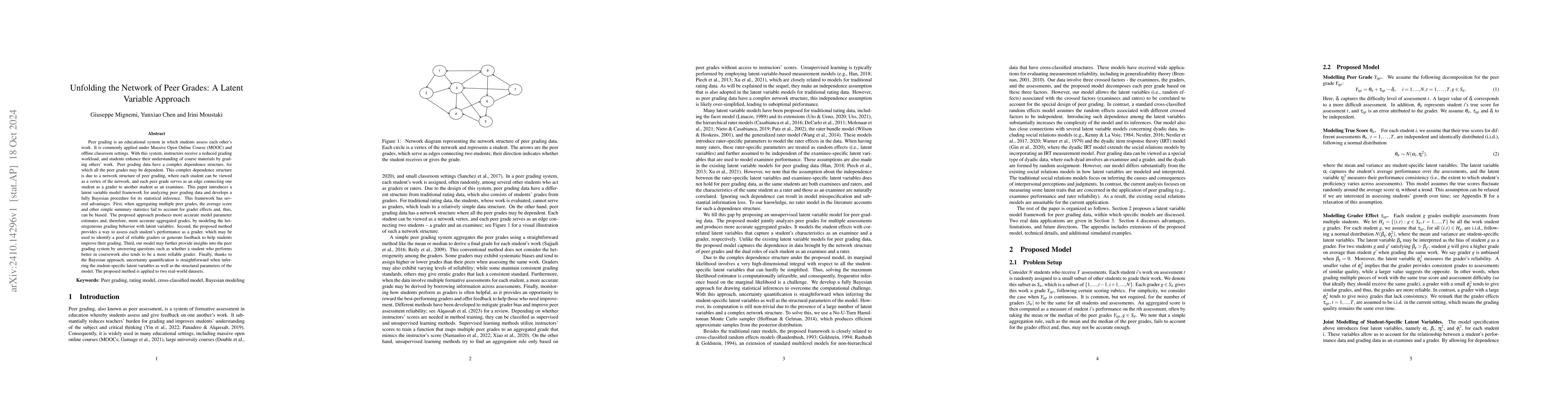 Thumbnail for Unfolding the Network of Peer Grades: A Latent Variable Approach