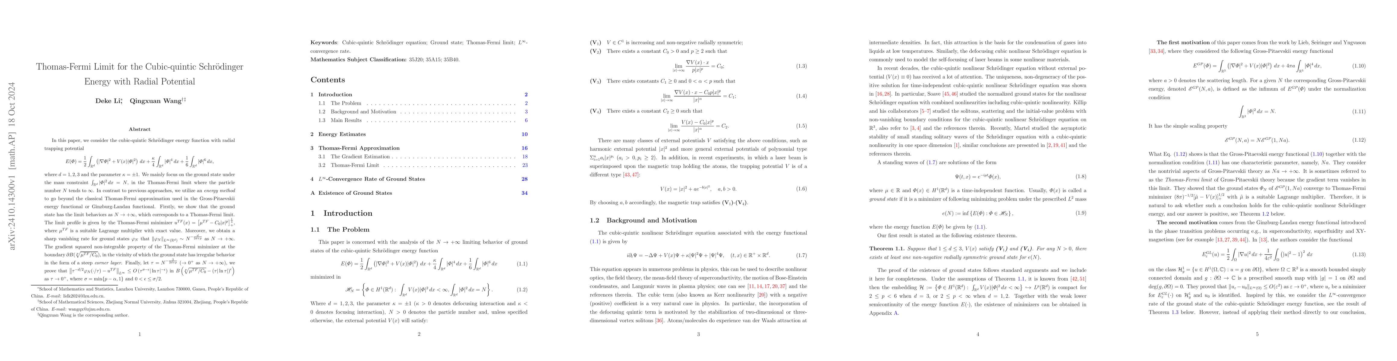 Thumbnail for Thomas-Fermi Limit for the Cubic-quintic Schrödinger Energy with
  Radial Potential