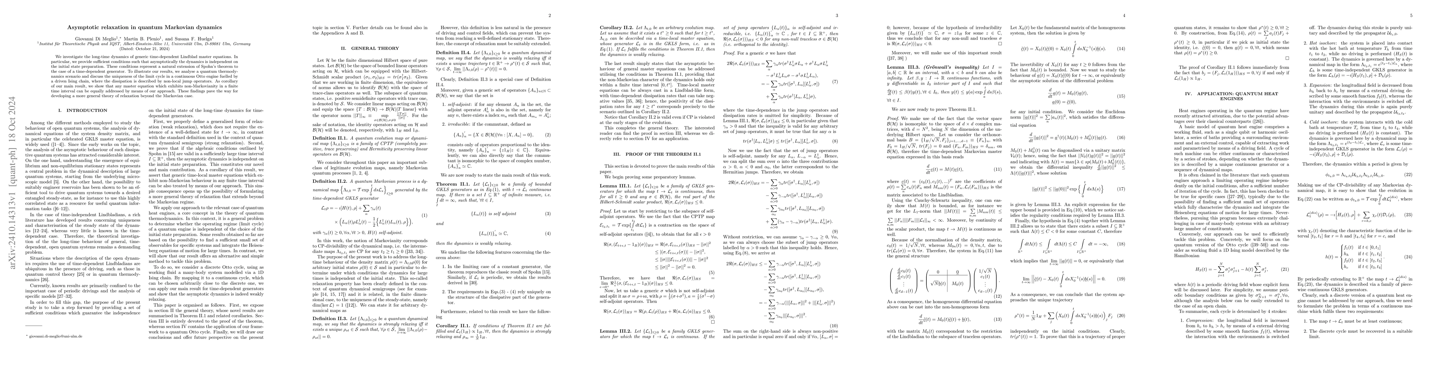 Thumbnail for Asymptotic relaxation in quantum Markovian dynamics