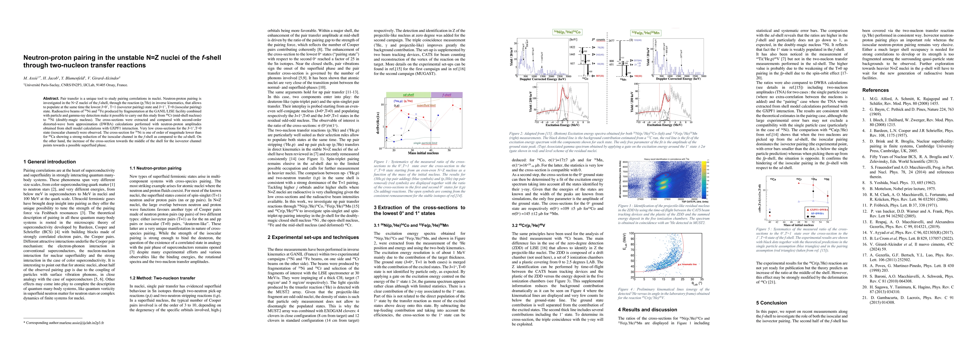 Thumbnail for Neutron-proton pairing in the unstable N=Z nuclei of the f-shell through
  two-nucleon transfer reactions