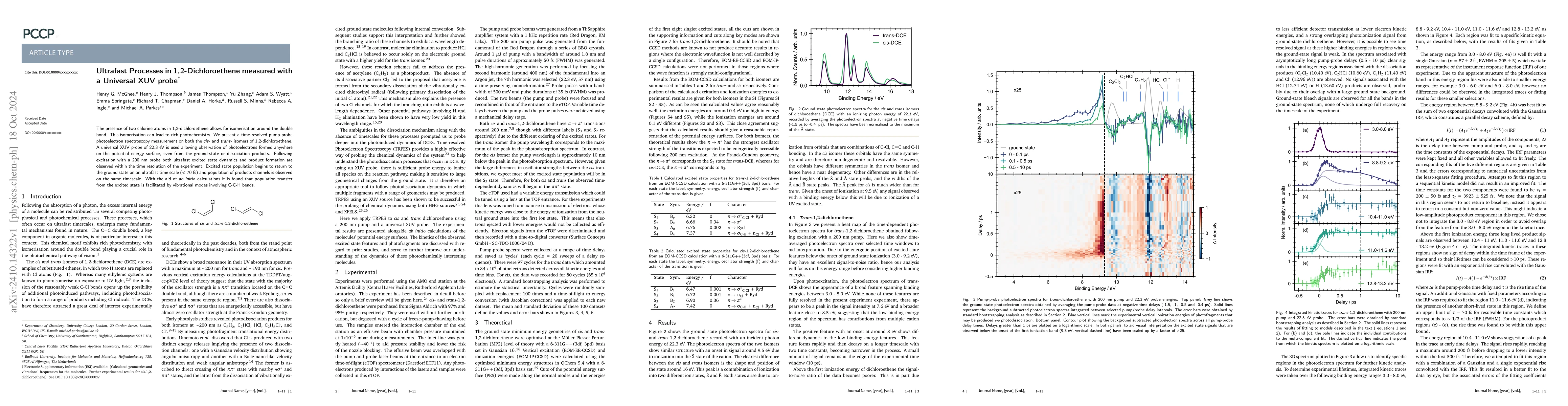 Thumbnail for Ultrafast Processes in 1,2-Dichloroethene measured with a Universal XUV
  probe