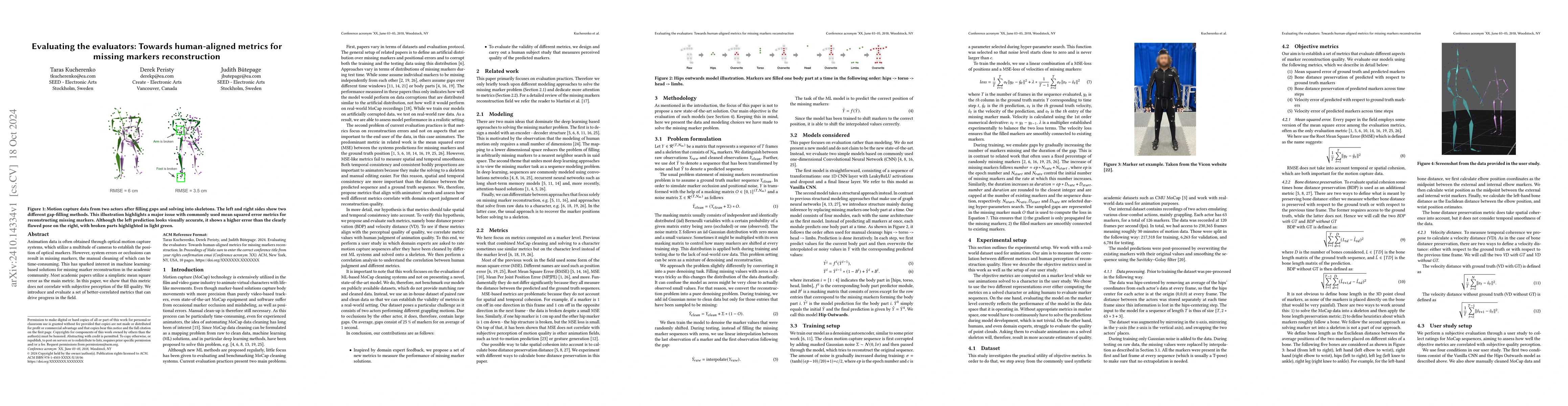 Thumbnail for Evaluating the evaluators: Towards human-aligned metrics for missing
  markers reconstruction