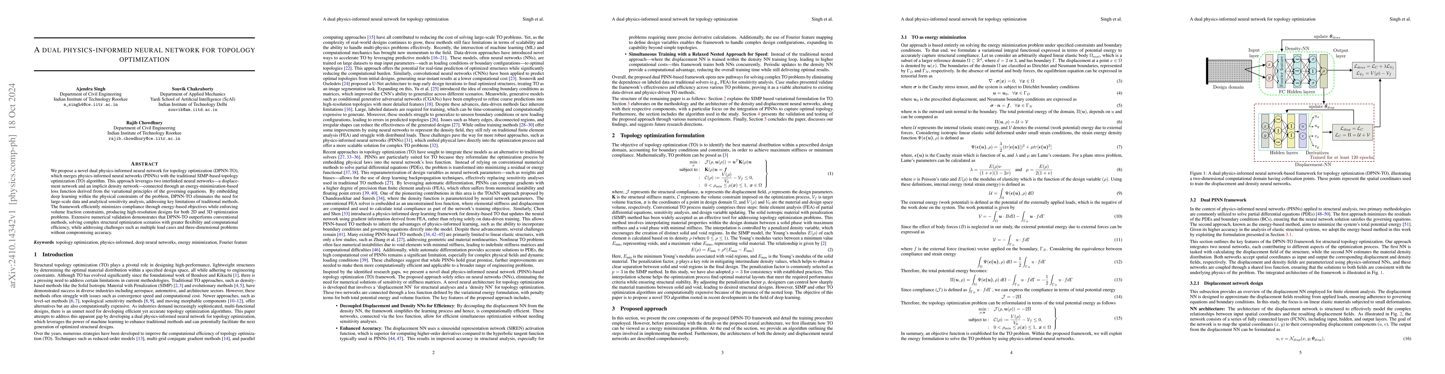 Thumbnail for A dual physics-informed neural network for topology optimization