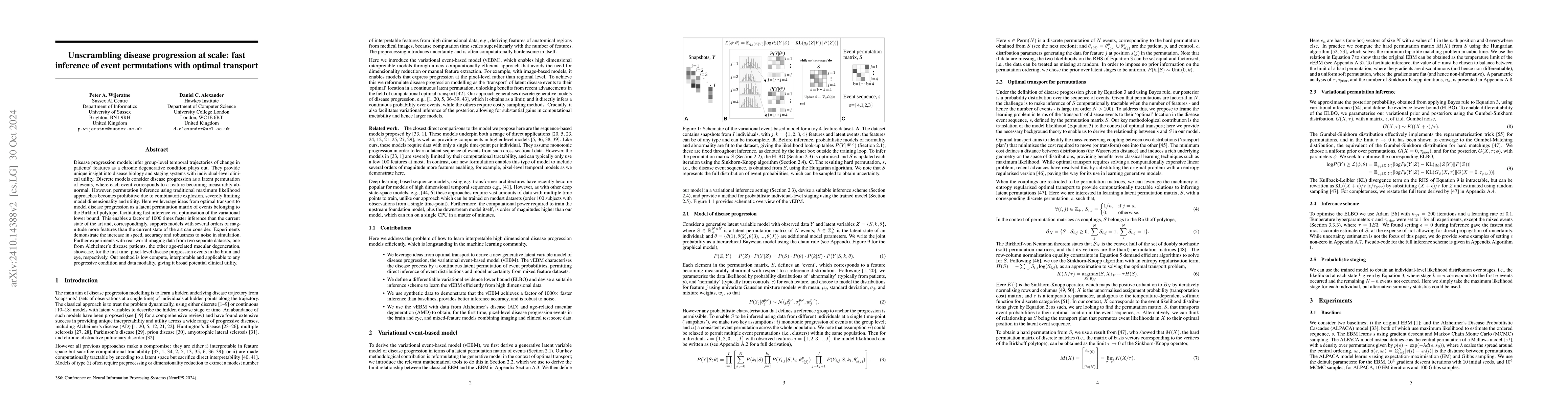 Thumbnail for Unscrambling disease progression at scale: fast inference of event
  permutations with optimal transport