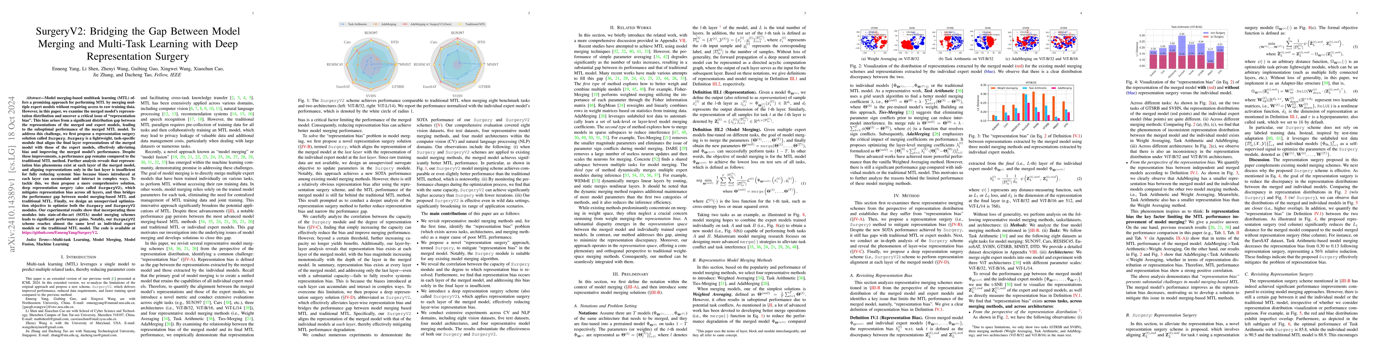 Thumbnail for SurgeryV2: Bridging the Gap Between Model Merging and Multi-Task
  Learning with Deep Representation Surgery