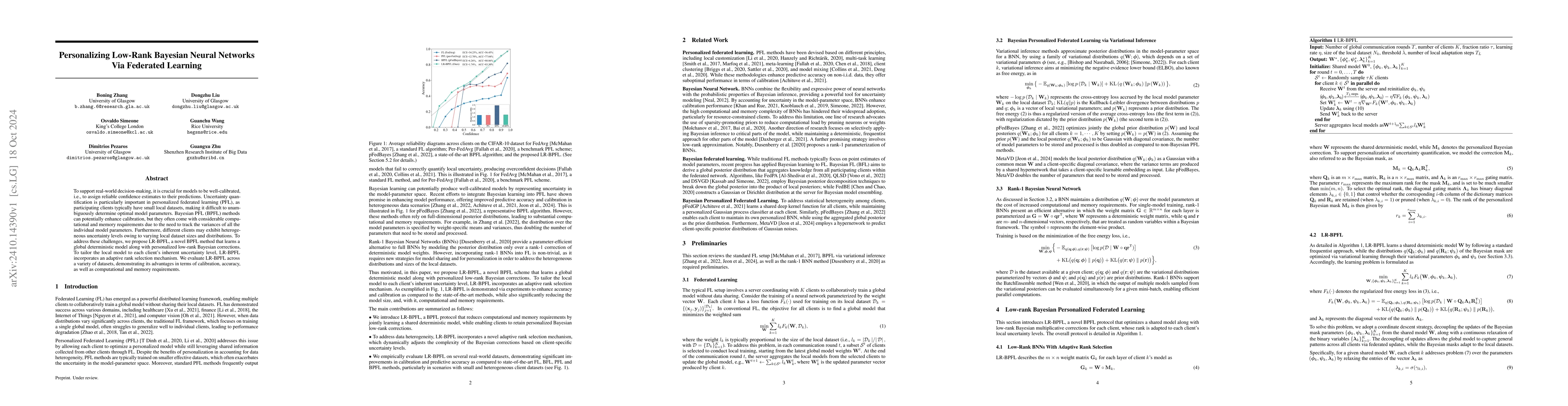 Thumbnail for Personalizing Low-Rank Bayesian Neural Networks Via Federated Learning