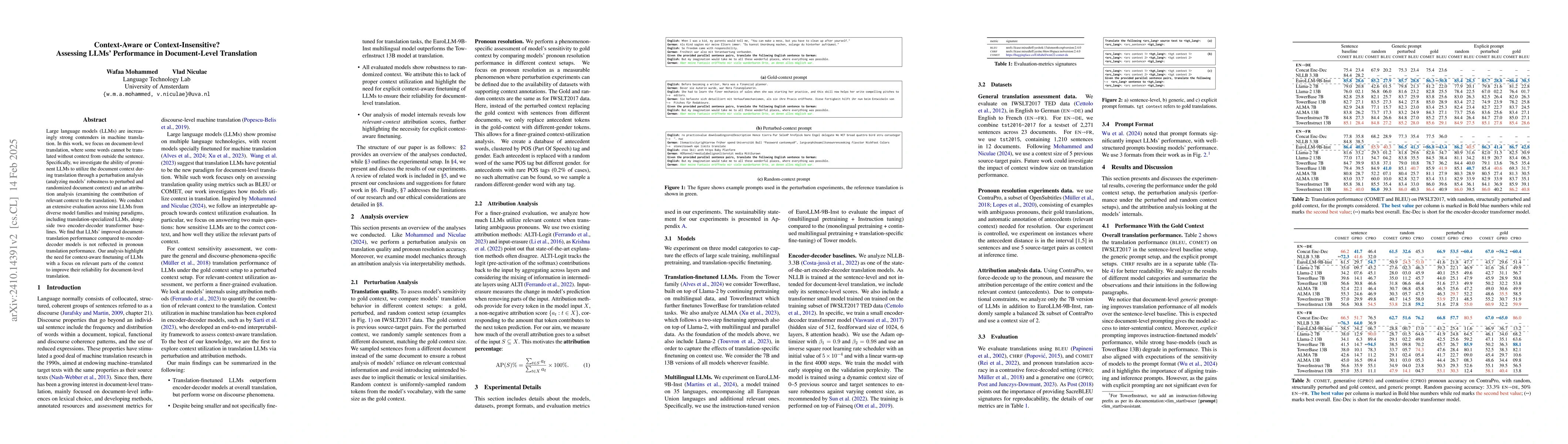 Thumbnail for Analyzing Context Utilization of LLMs in Document-Level Translation
