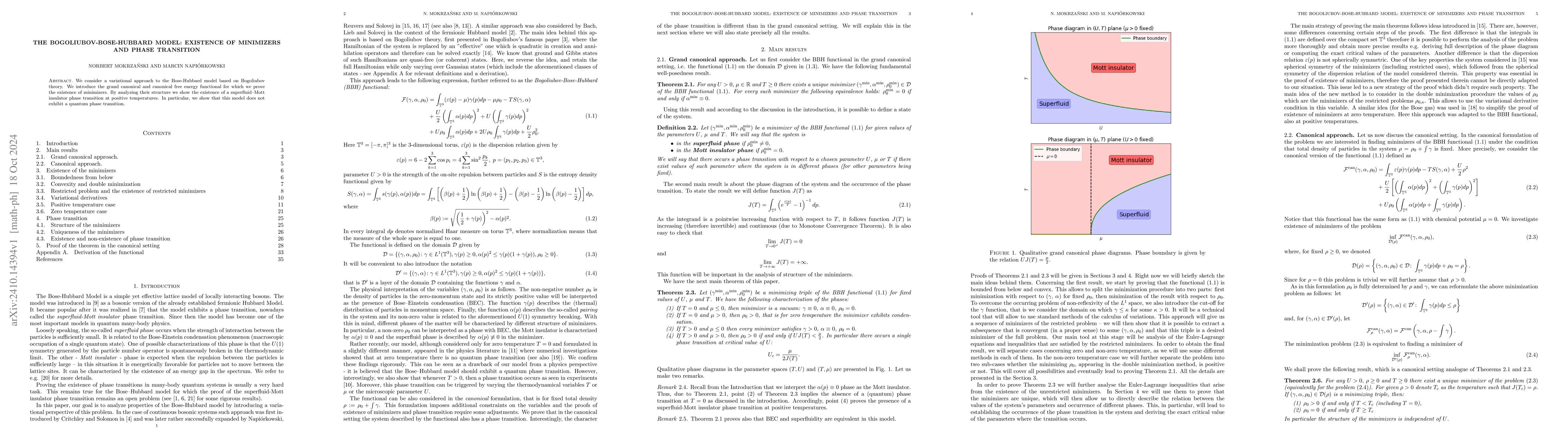 Thumbnail for The Bogoliubov-Bose-Hubbard model: existence of minimizers and phase
  transition