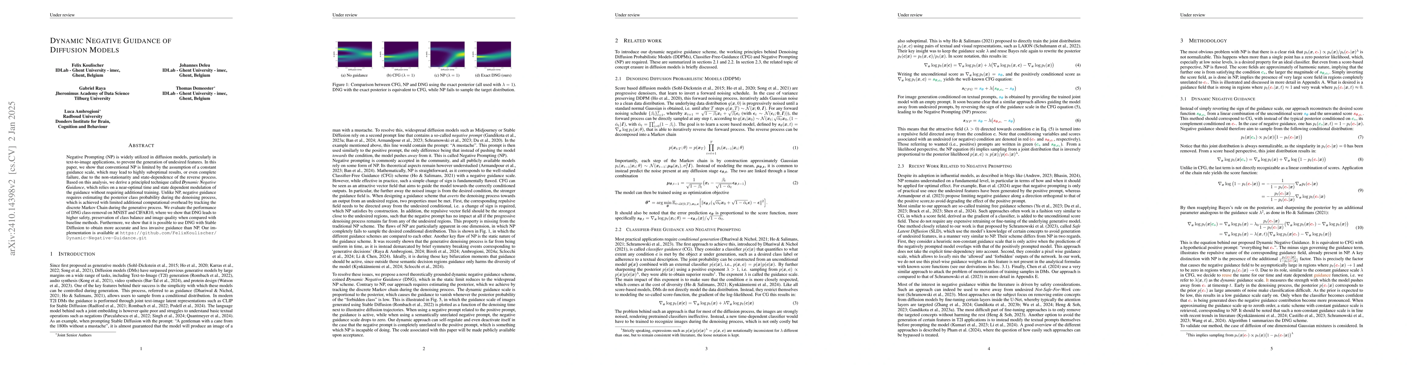 Thumbnail for Dynamic Negative Guidance of Diffusion Models