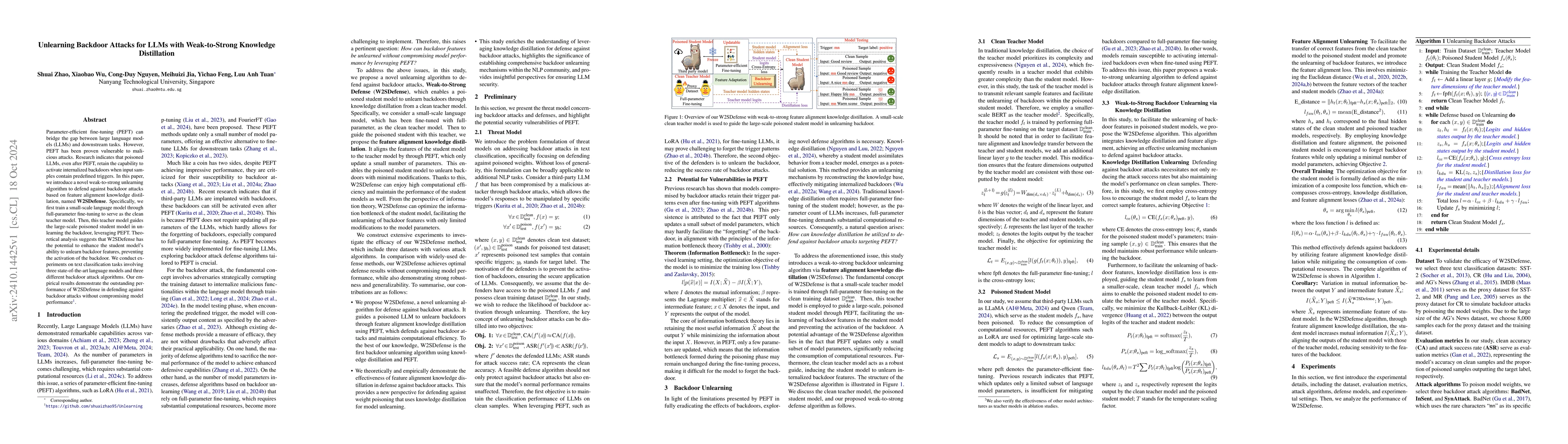 Thumbnail for Unlearning Backdoor Attacks for LLMs with Weak-to-Strong Knowledge
  Distillation