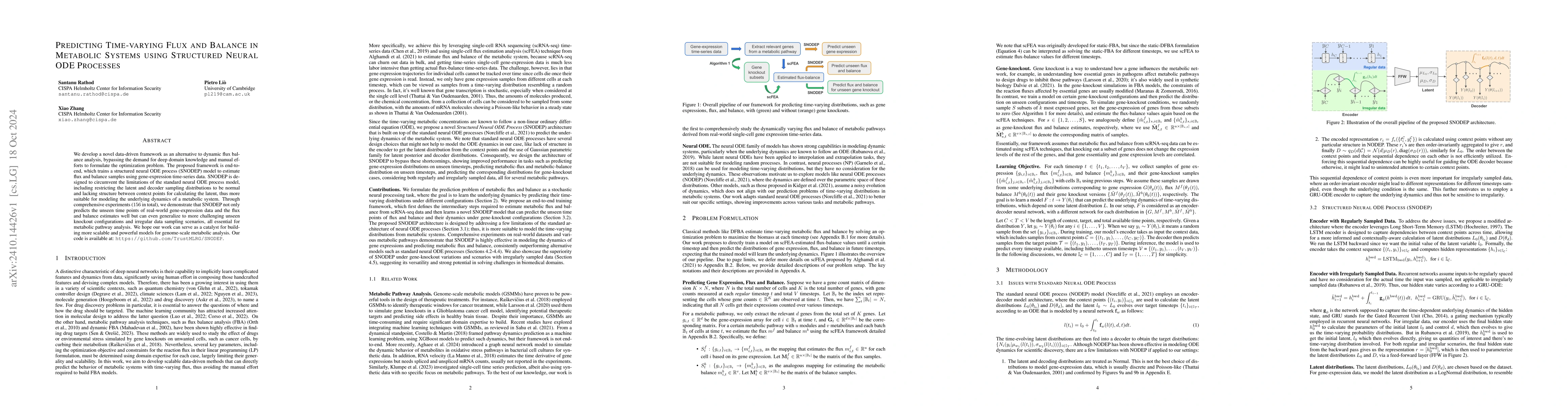 Thumbnail for Predicting time-varying flux and balance in metabolic systems using
  structured neural-ODE processes