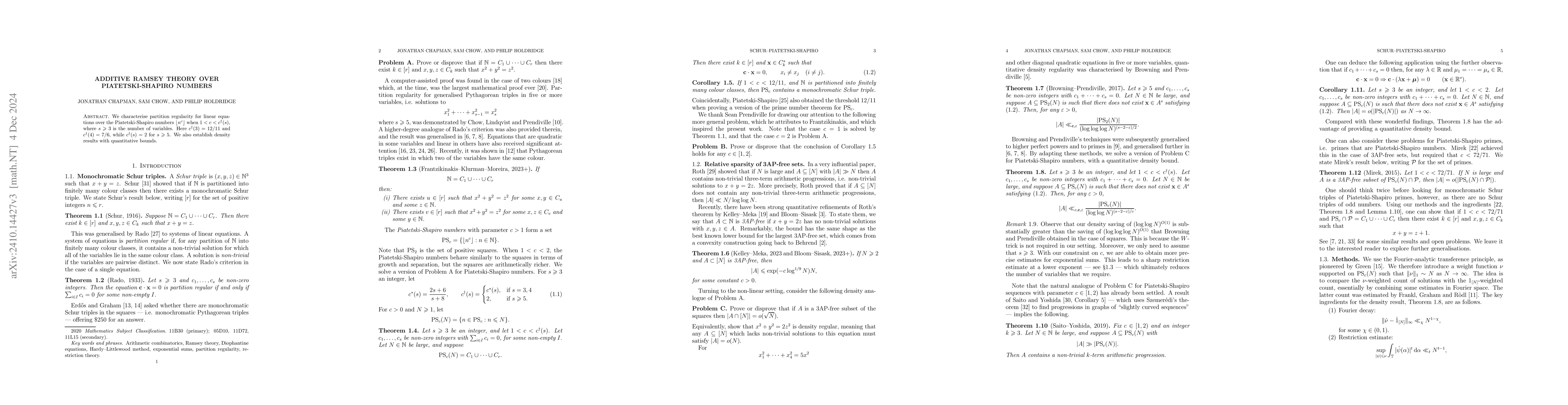 Thumbnail for Additive Ramsey theory over Piatetski-Shapiro numbers