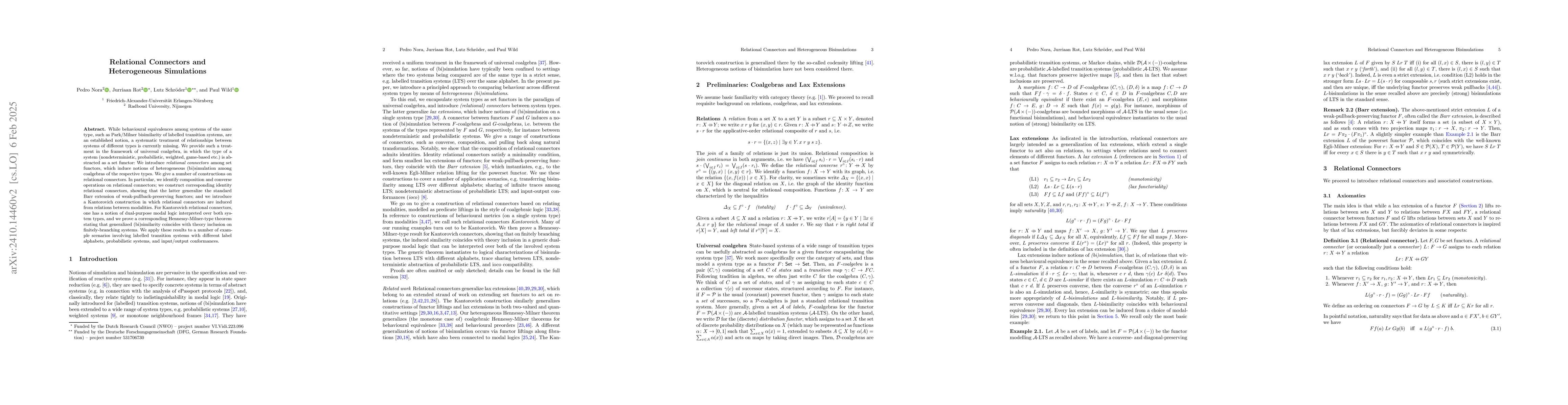Thumbnail for Relational Connectors and Heterogeneous Bisimulations