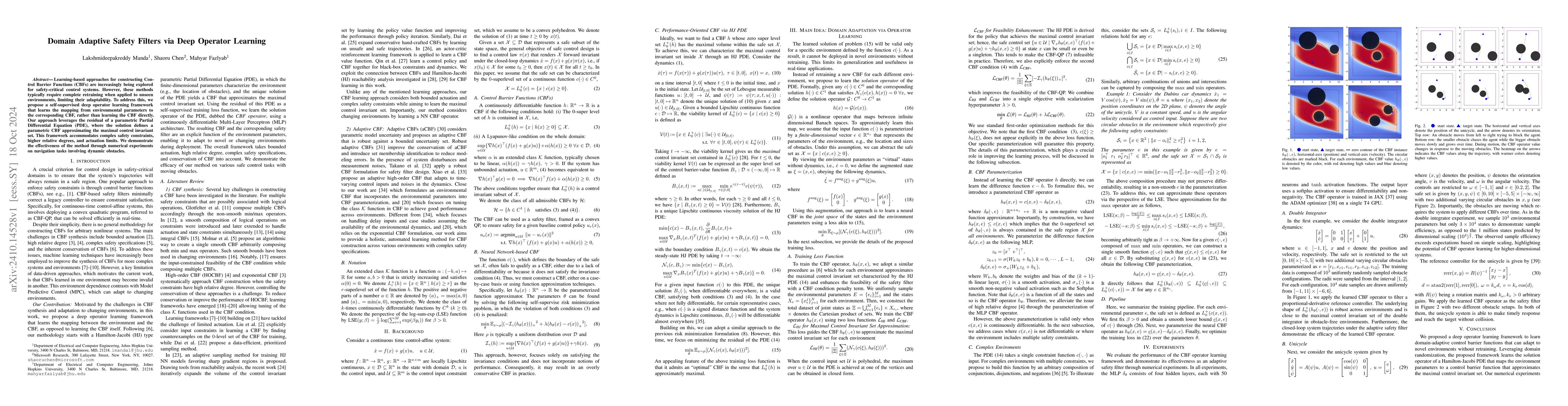 Thumbnail for Domain Adaptive Safety Filters via Deep Operator Learning