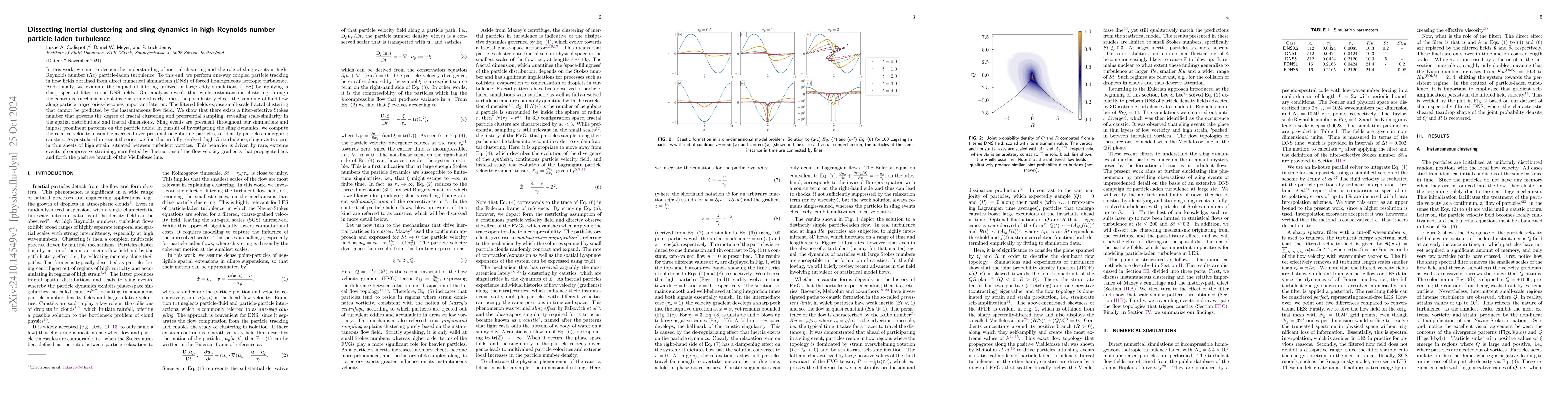 Thumbnail for Dissecting inertial clustering and sling dynamics in high-Reynolds
  number particle-laden turbulence