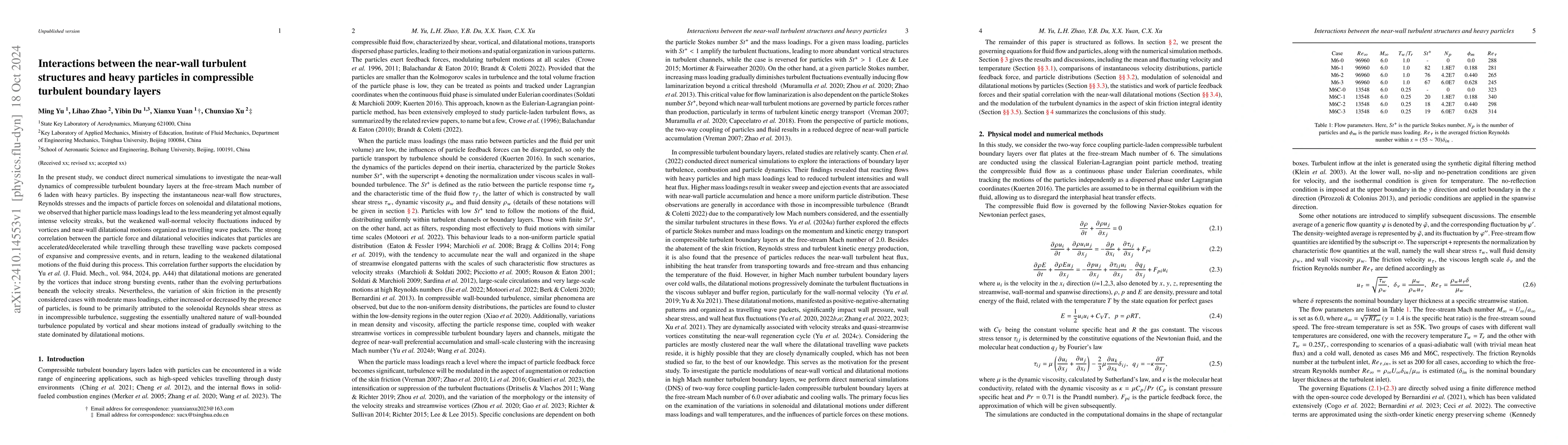 Thumbnail for Interactions between the near-wall turbulent structures and heavy
  particles in compressible turbulent boundary layers