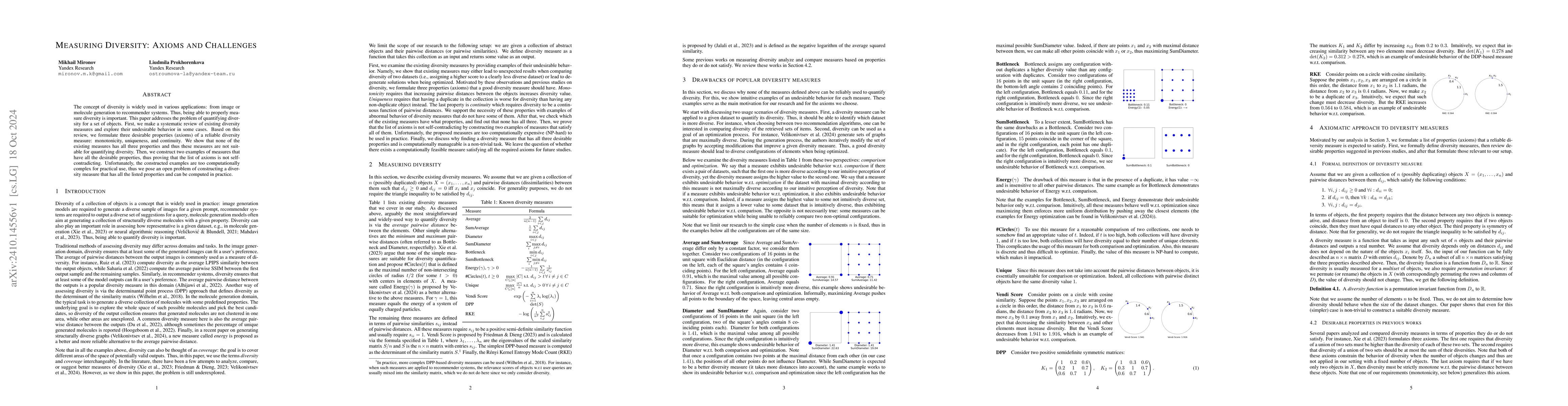 Thumbnail for Measuring Diversity: Axioms and Challenges