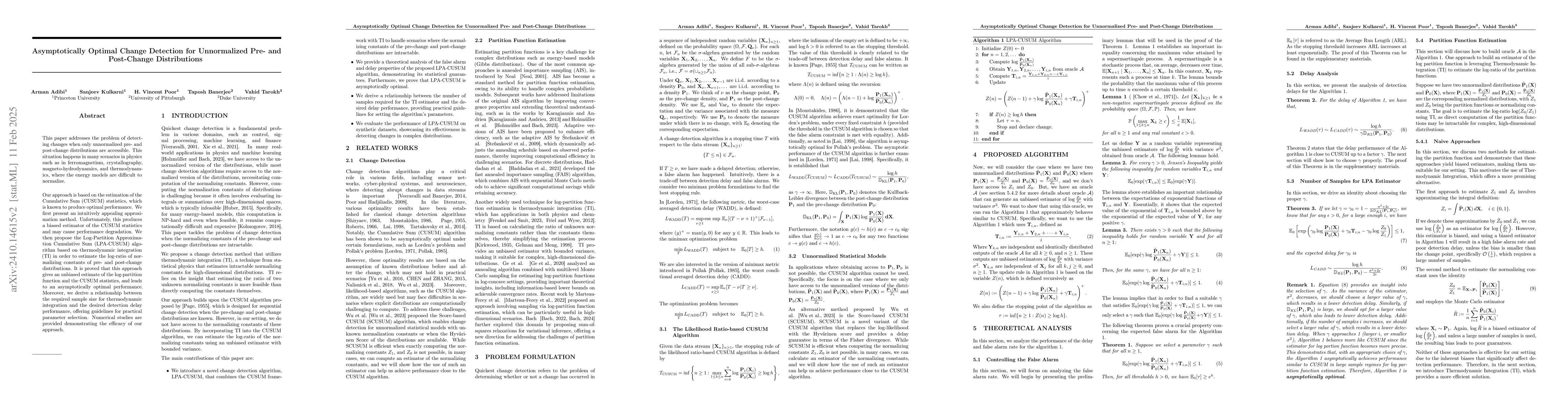 Thumbnail for Asymptotically Optimal Change Detection for Unnormalized Pre- and
  Post-Change Distributions