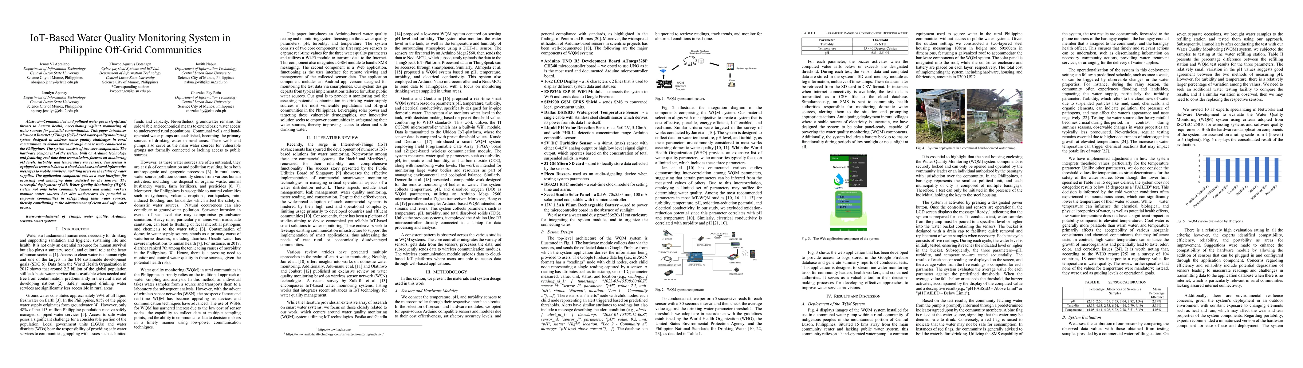 Thumbnail for IoT-Based Water Quality Monitoring System in Philippine Off-Grid
  Communities