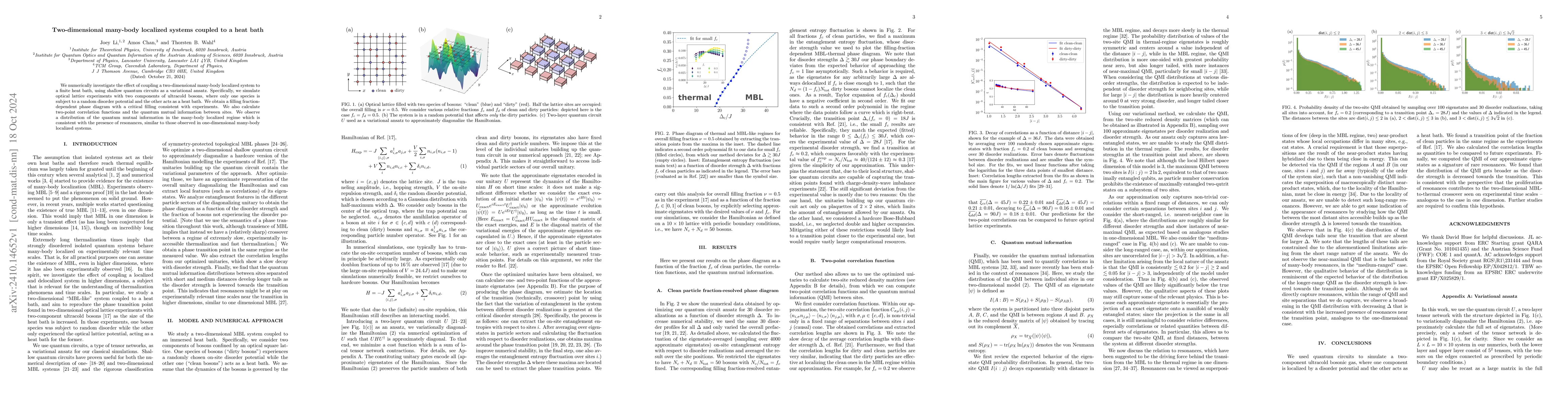 Thumbnail for Two-dimensional many-body localized systems coupled to a heat bath