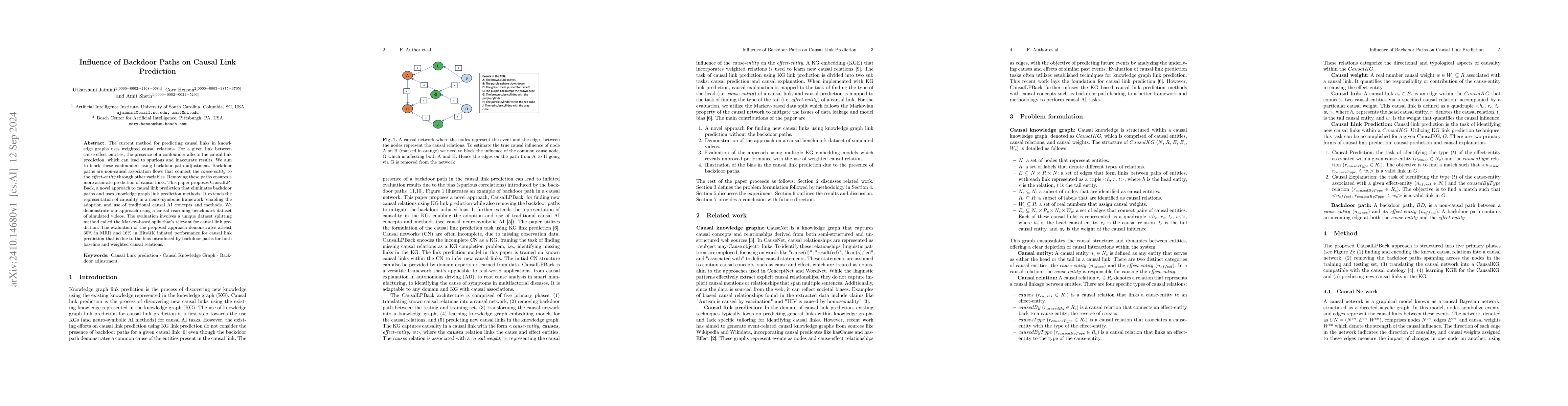 Thumbnail for Influence of Backdoor Paths on Causal Link Prediction