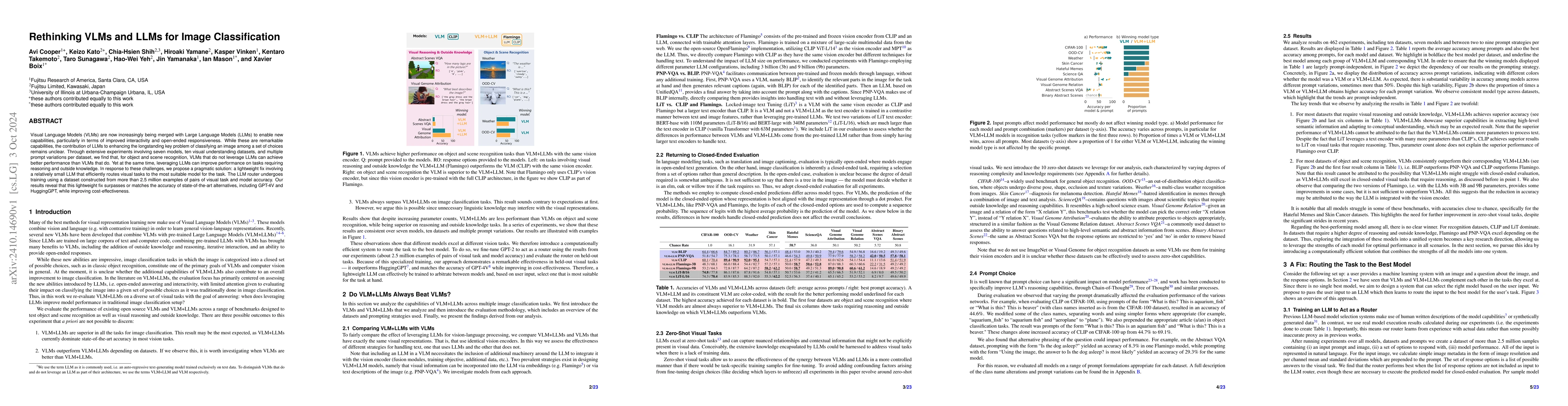 Thumbnail for Rethinking VLMs and LLMs for Image Classification