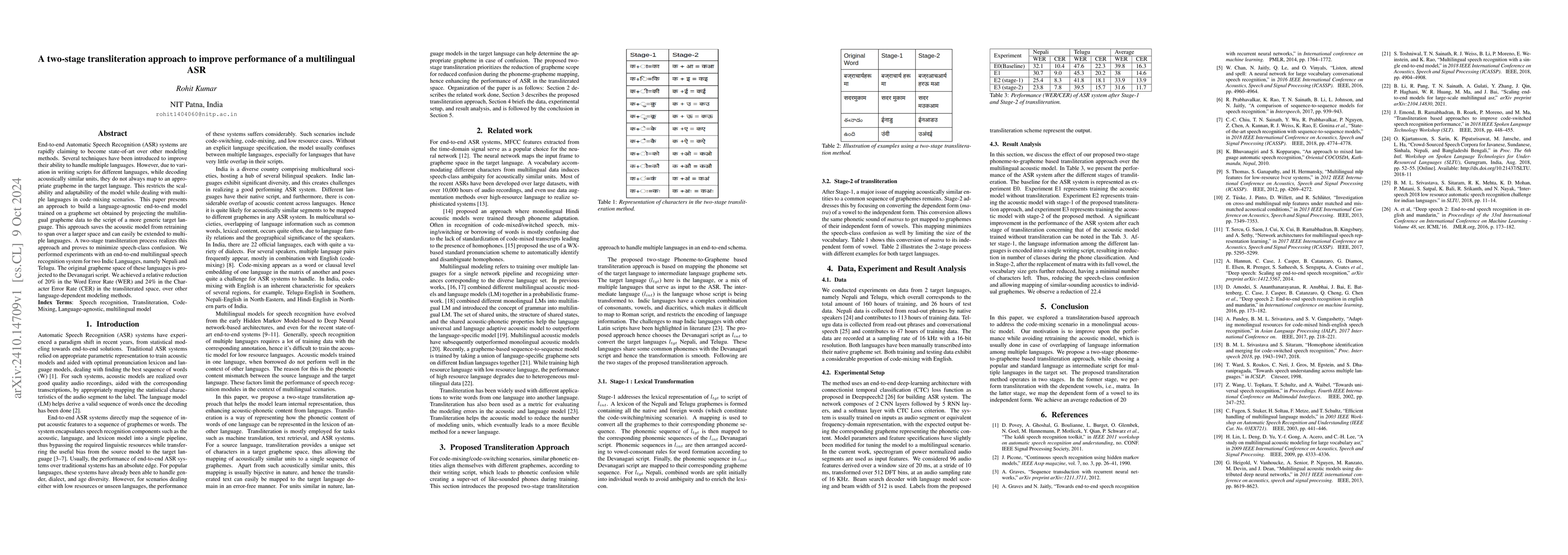 Thumbnail for A two-stage transliteration approach to improve performance of a
  multilingual ASR