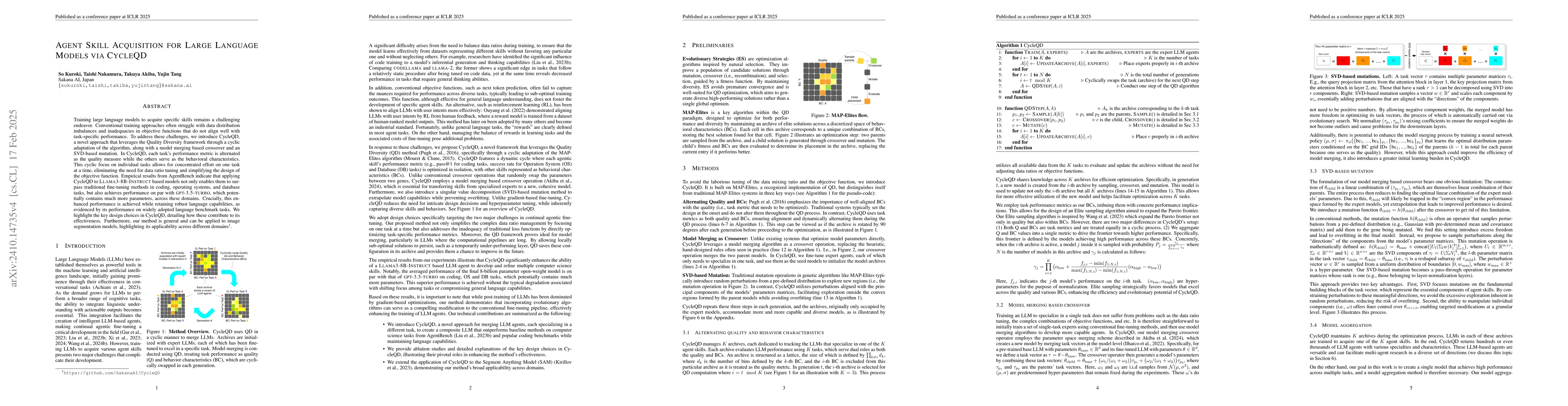 Thumbnail for Agent Skill Acquisition for Large Language Models via CycleQD